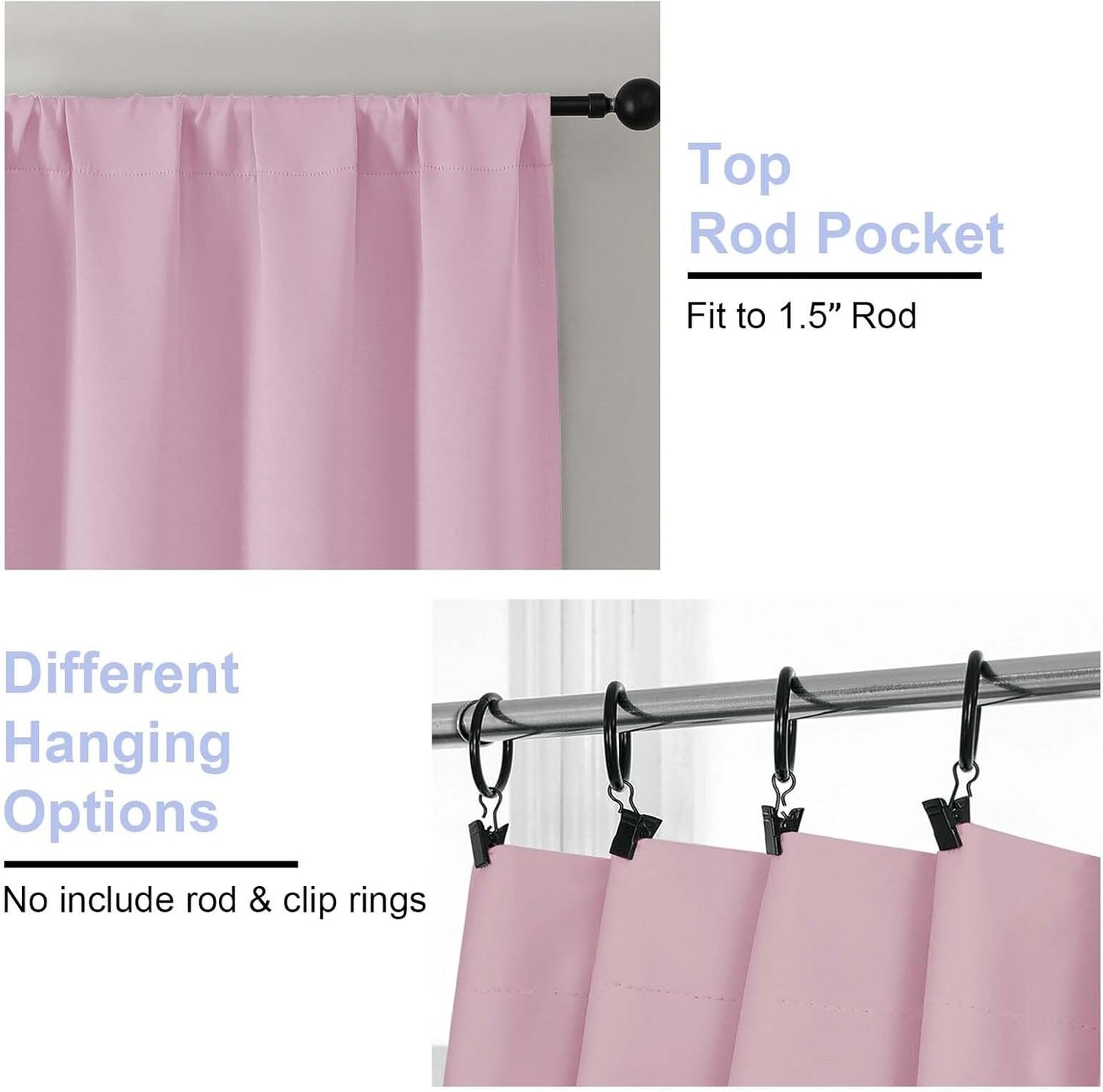 Simplebrand Ava Sage Green Blackout Curtains for Bedroom 63 Inch Length 2 Panels Set, Solid Thermal Insulated Energy Saving Rod Pocket Window Treatment Curtains Blackout Drapes, W40 x L63 Inch, Sage - Colors C