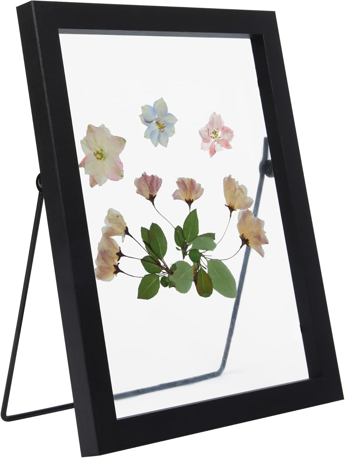 Aynoo Wood Floating Picture Frame 7x9, Table Top 8x10 7x9 6x8 Floating Frame Black Metal Modern Style Frame (PHSD),1Pack