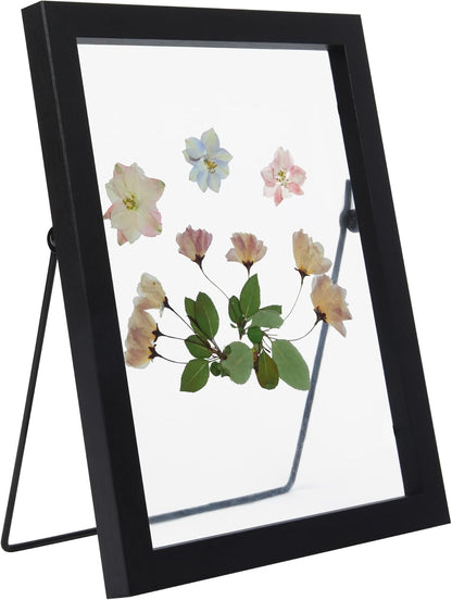 Aynoo Wood Floating Picture Frame 7x9, Table Top 8x10 7x9 6x8 Floating Frame Black Metal Modern Style Frame (PHSD),1Pack