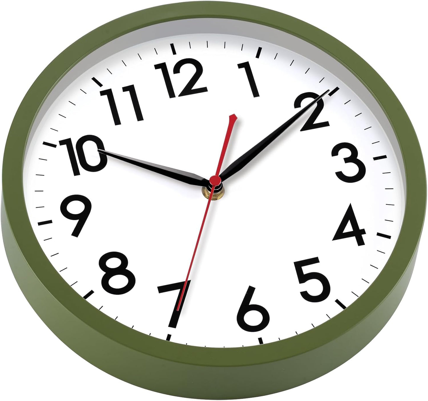 AKCISOT Wall Clock, Modern Small Wall Clocks Battery Operated 8 Inch, Silent Non-Ticking Analog Classic for Office, Home, Bathroom, Kitchen, Bedroom, School(Black)