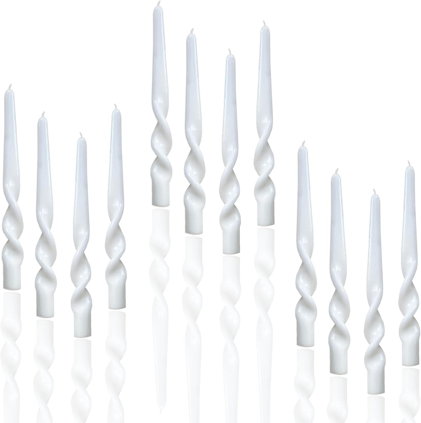 Brown Two Tone Spiral Taper Candles - Set of 6 Twisted Taper Candlesticks 9.5 Inch Tall for Home Decoration Holiday Wedding Party(Brown)
