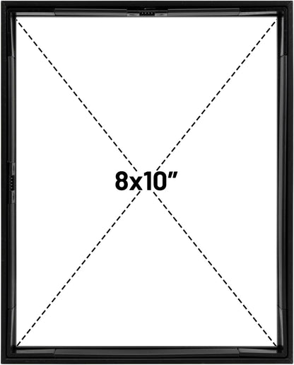 Frametory, Floating Picture Frame 12x16 - Black Aluminum Metal Photo Frame - Real Glass of Front - for Wall Mount Display
