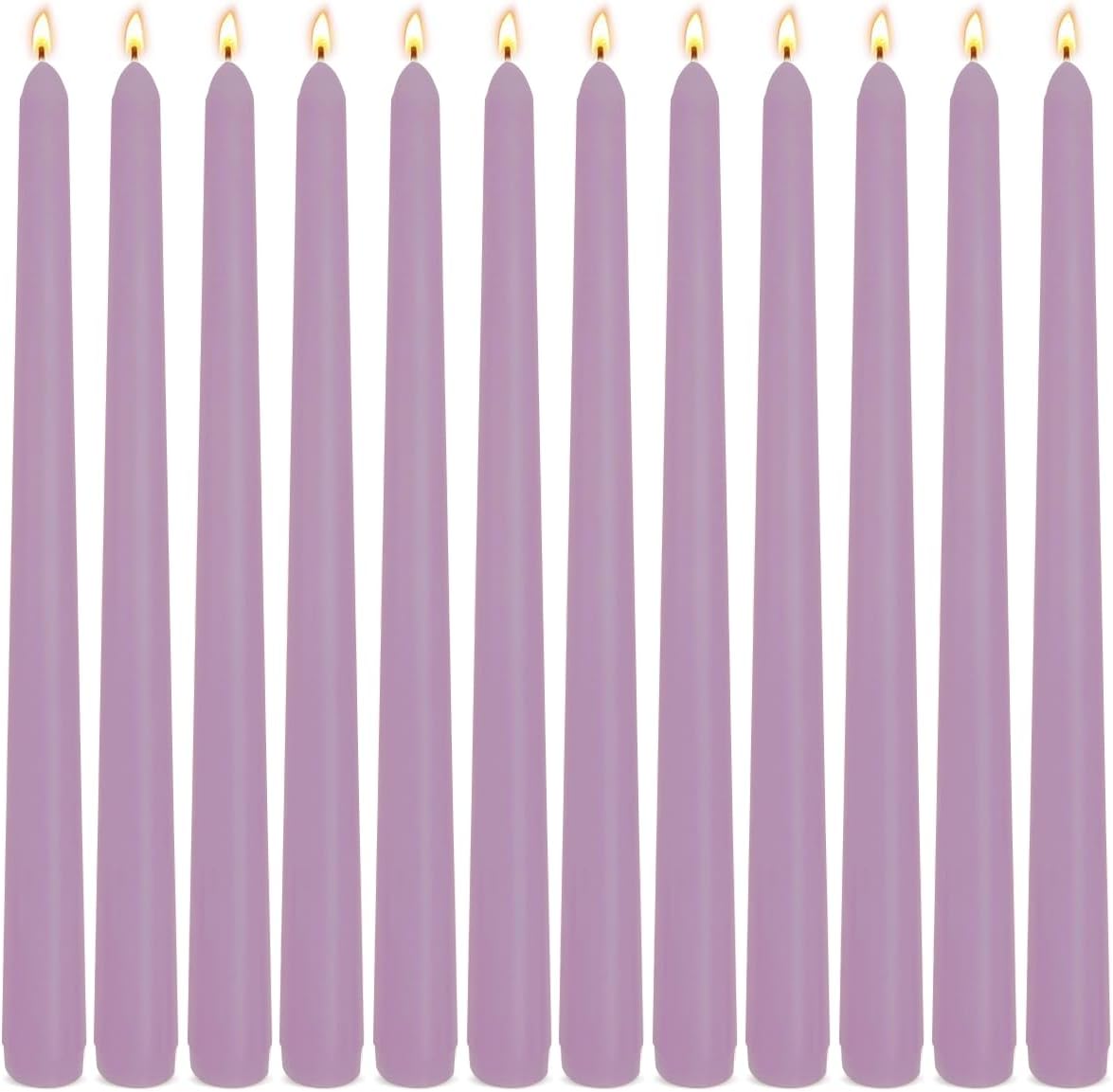 12-Pack Olive Green Taper Candles, 10 Inch Unscented Dripless Candlesticks, Long-Lasting Burn Time of 7-8 Hours, Perfect for Christmas Home Décor Spring and St. Patrick's Day