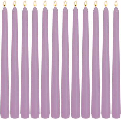 12-Pack Olive Green Taper Candles, 10 Inch Unscented Dripless Candlesticks, Long-Lasting Burn Time of 7-8 Hours, Perfect for Christmas Home Décor Spring and St. Patrick's Day