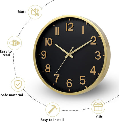 Wall Clocks Battery Operated 8 inch Modern Wall Clock,Silent Non Ticking Wall Clock for Living Room Bedroom Kitchen Office Classroom Decor (Green White)