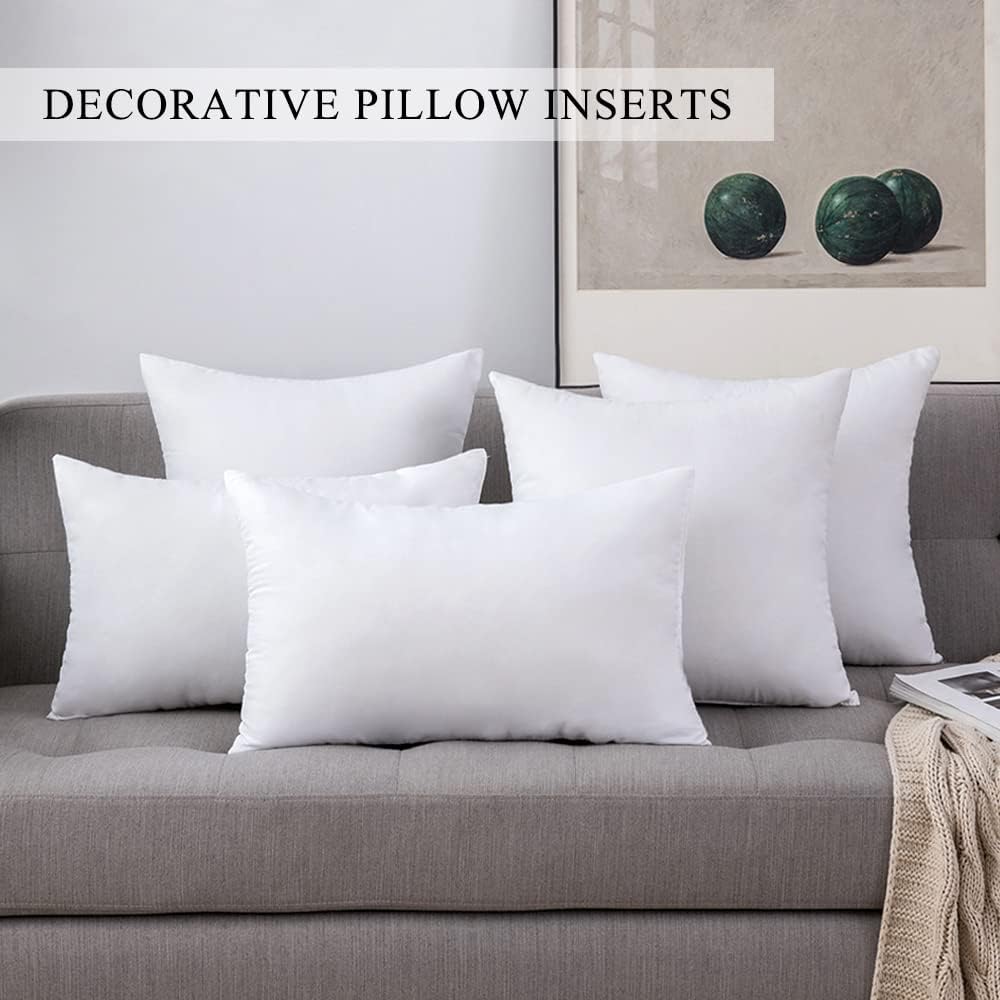 MIULEE 12x20 Pillow Inserts Set of 2, Rectangle Decorative Throw Pillow Premium Fluffy Lumbar Pillow Forms Stuffer for Living Room Sofa Couch Bed