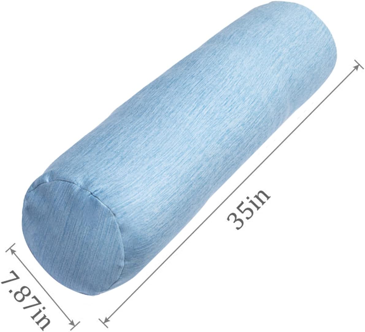 1 MIDDLE ONE Body Pillow for Adults, Bolster Pillow with Removable Velvet Cover, Long Round Cervical Roll Pillow, 47 x 7.87 Inches, Grey