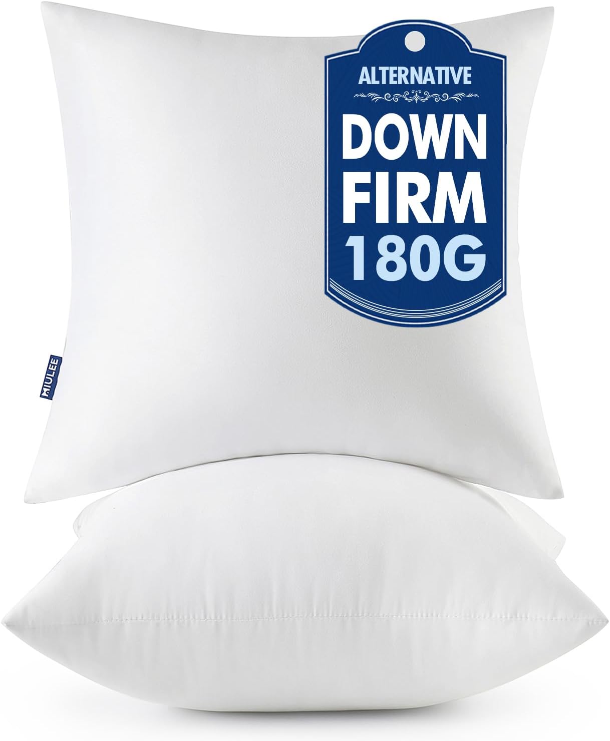 MIULEE Throw Pillows Inserts, Pack of 2 18x18 Inch 100% Virgin Fiber Filling Bed Couch Pillows