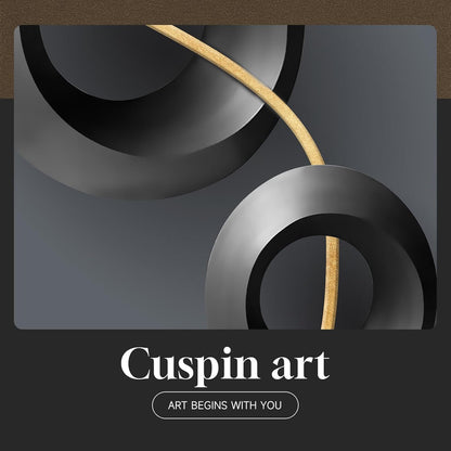 Framed Modern Luxury Gold Wall Art, Set of 3 Piece Contemporary Paintings Artwork for Walls, Golden Prints Pictures with Gold Frame, Wall Decor for Living Room, Hallway, Bedroom, Office 16x24 Inch