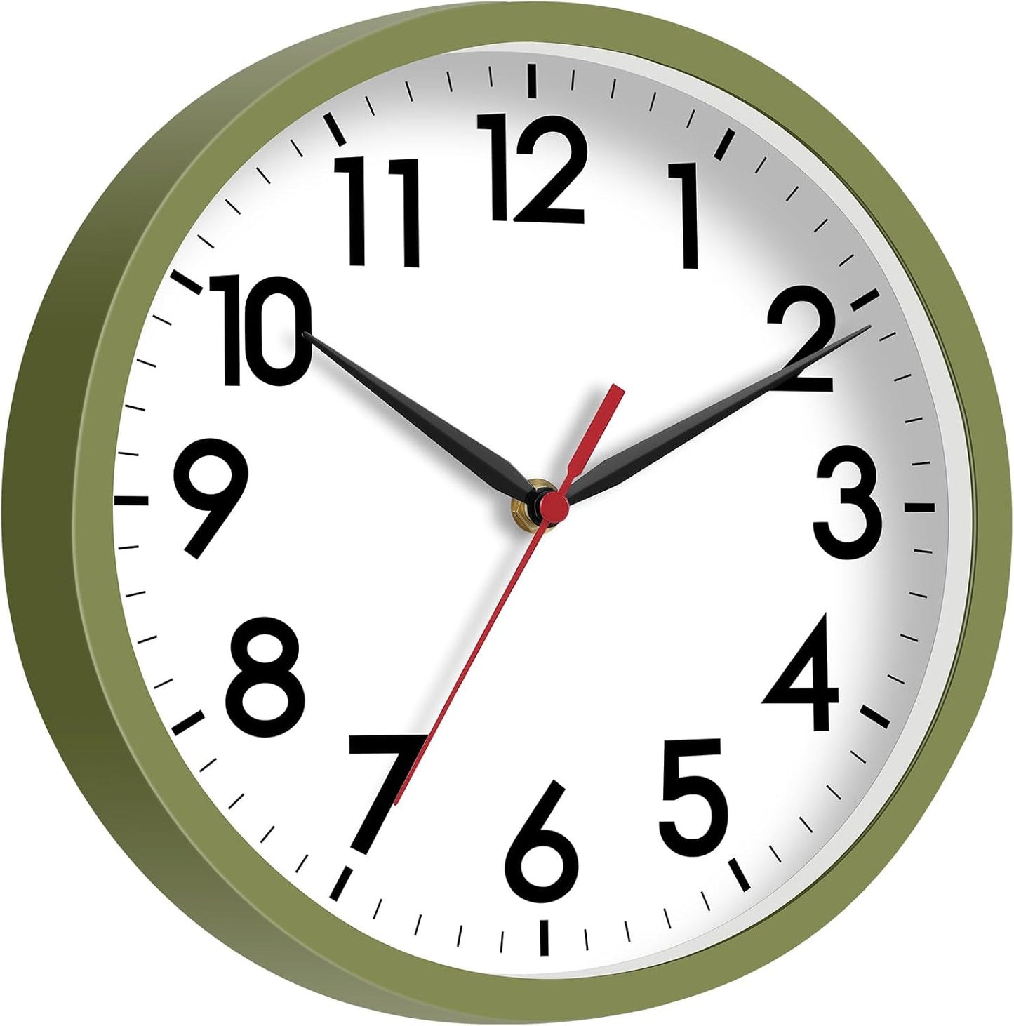 AKCISOT Wall Clock, Modern Small Wall Clocks Battery Operated 8 Inch, Silent Non-Ticking Analog Classic for Office, Home, Bathroom, Kitchen, Bedroom, School(Black)