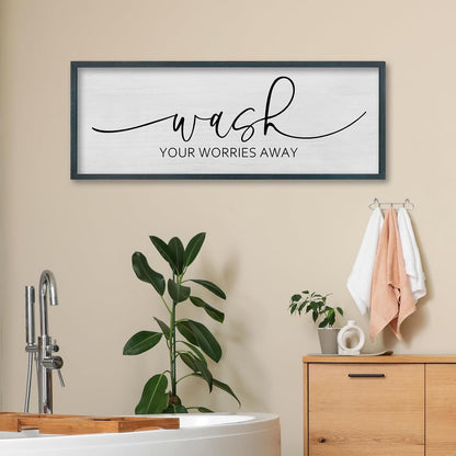FZMHASLWW Gather Sign Wall Decor 32"×12" Large Wooden Framed for Dining Room Simple Home Kitchen Hanging Art (Wood)