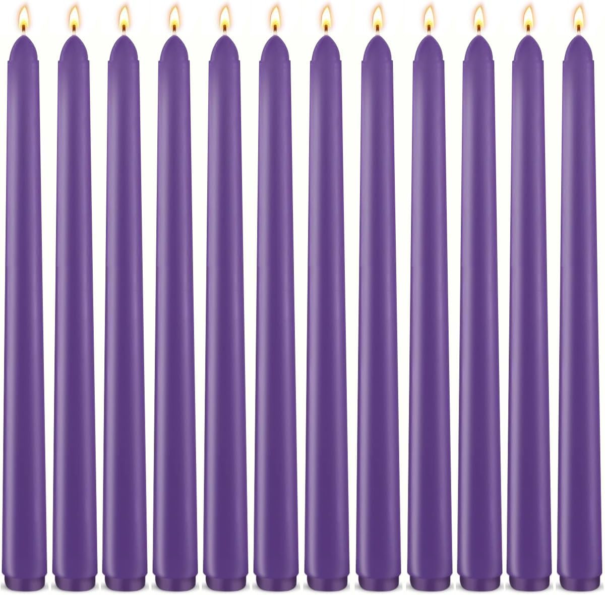 12-Pack Olive Green Taper Candles, 10 Inch Unscented Dripless Candlesticks, Long-Lasting Burn Time of 7-8 Hours, Perfect for Christmas Home Décor Spring and St. Patrick's Day