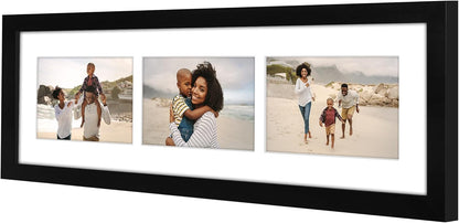 Americanflat 4x6 Collage Picture Frame with Shatter-Resistant Glass - Fits Five 4x6 Photos or Use as One 11x14 Picture Frame - Signature Collection - Collage Frames for Wall Display - Black