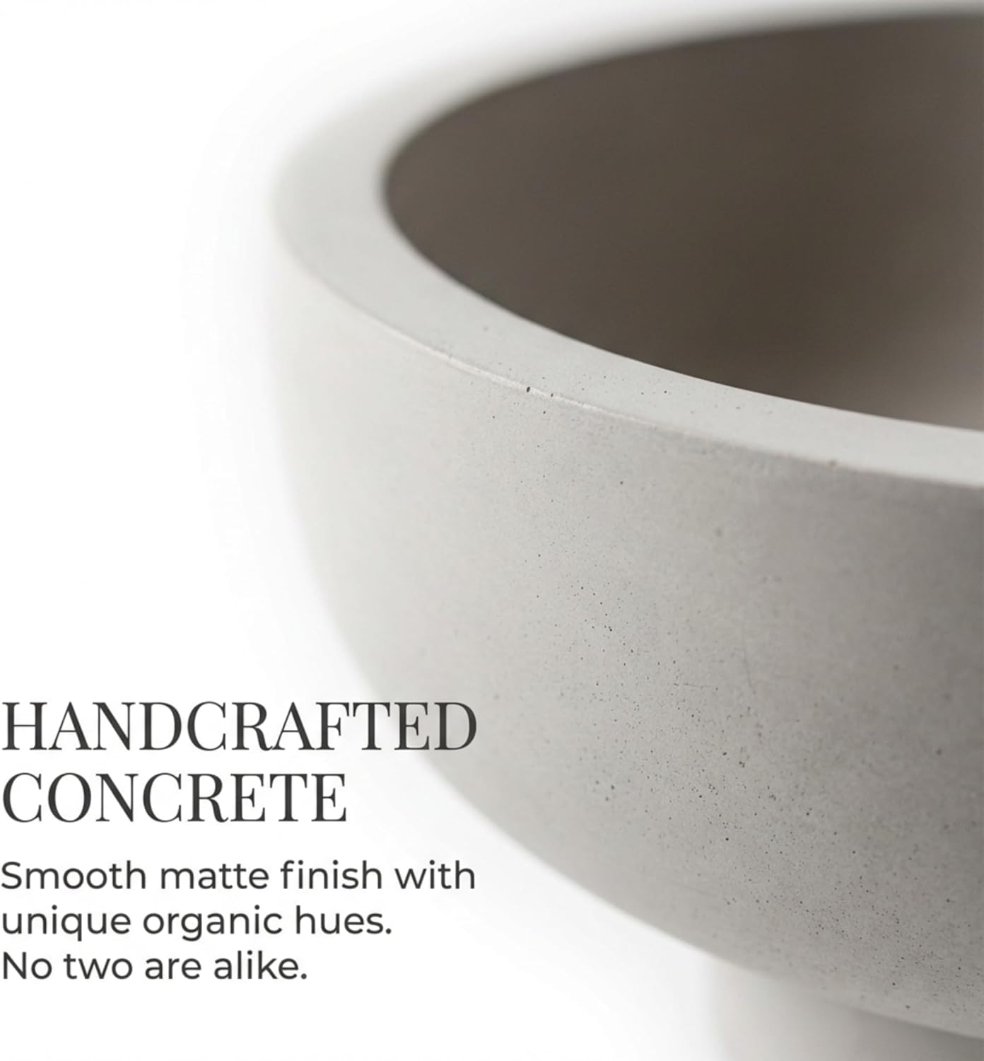 OAKOA Concrete Black Decorative Bowl for Home Decor - Black Fruit Bowl - Modern Pedestal Coffee Table Bowl for Entryway Table