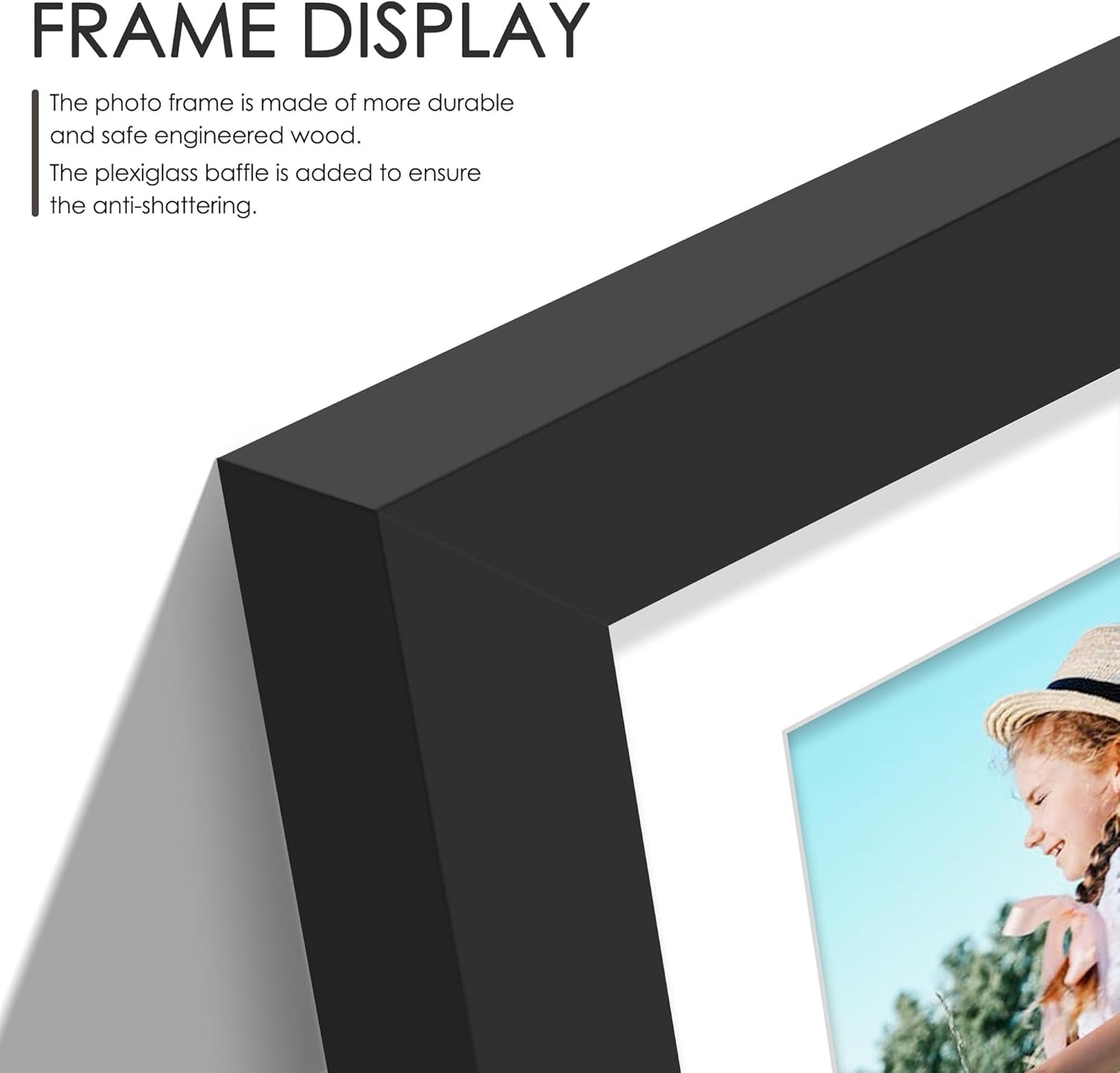DUENPY 14x26 Collage Picture Frame 4x6 Collage Picture Frame Displays Twelve 4x6 inch Photos Available Horizontal Wall Mounting Display and Vertical Black - Colors B