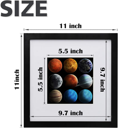 Egofine 12x16 Picture Frame Black, Covered by Plexiglass Made of Solid Wood, Display Pictures 9x12 and 11x14 with Mat or 12x16 Without Mat, for Wall Mounting Photo Frame - Colors B
