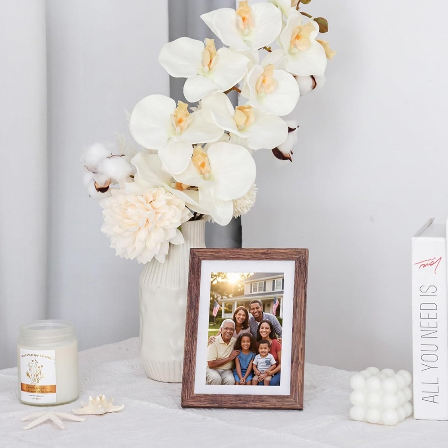 Fixwal Picture Frames Set, Gallery Wall Frame Set Picture Frames Collage 15 Pack for Wall or Tabletop with 8x10 5x7 4x6 Frames, Soft Earth Tones
