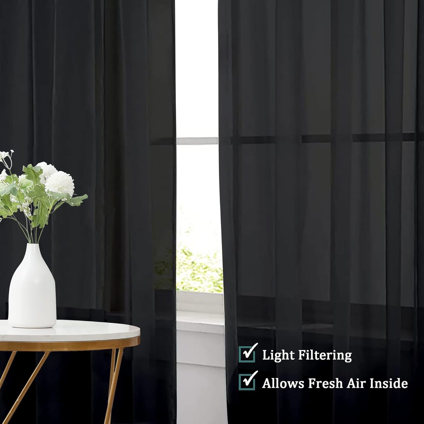 Chyhomenyc Sheer White Valances for Windows 2 Pack, Small Window Curtains for Living Room Bathroom Cafe Laundry Basement, Modern Top Dual Rod Pocket Voile Curtain, 42W x 14L inches, White - Colors B