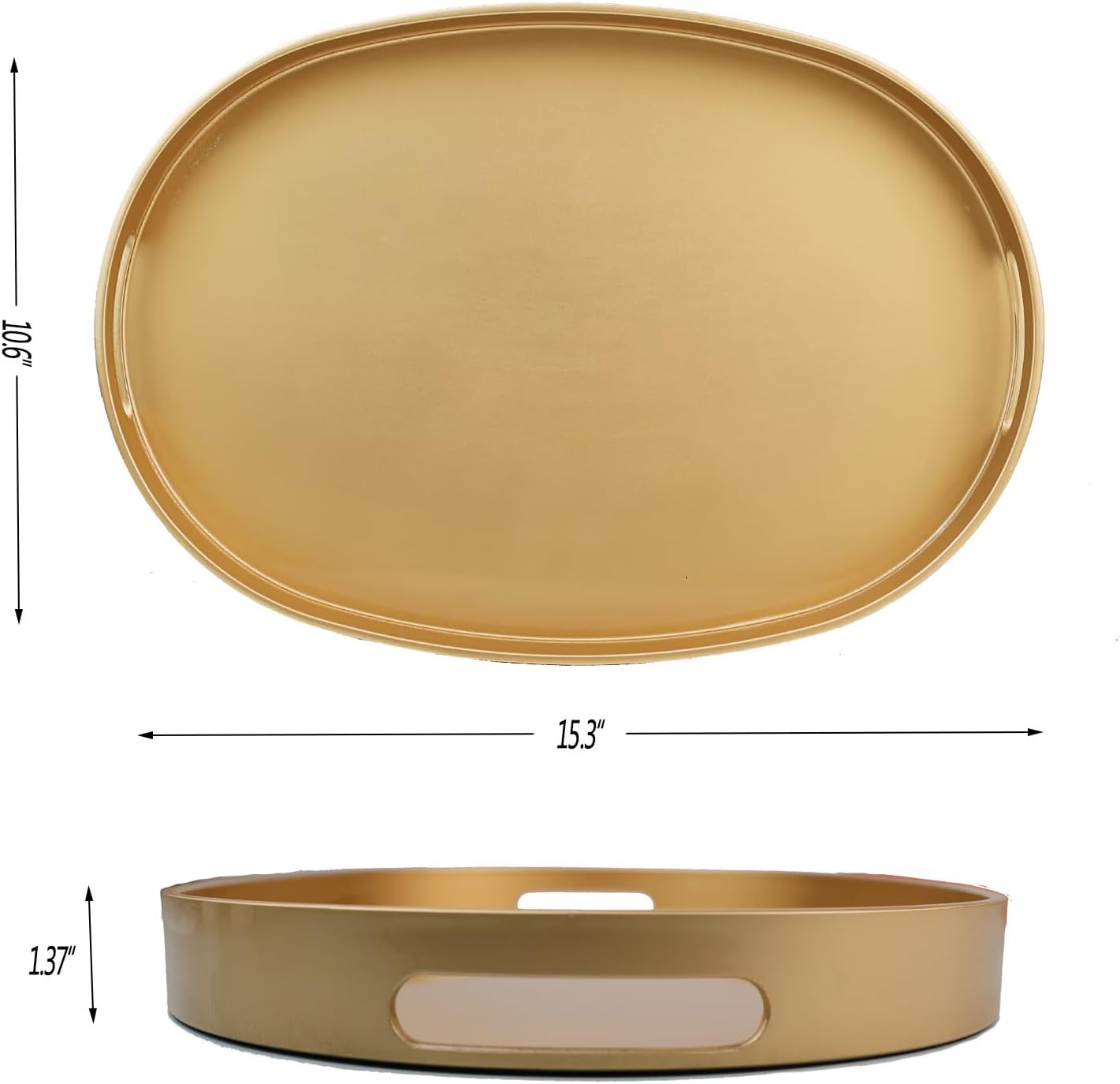 Green Decorative Tray with Handles, Versatile Serving Tray for Coffee Table, Ottoman, Ideal for Serving, Displaying, Organizing, 15.7"*10.2"*1.57"