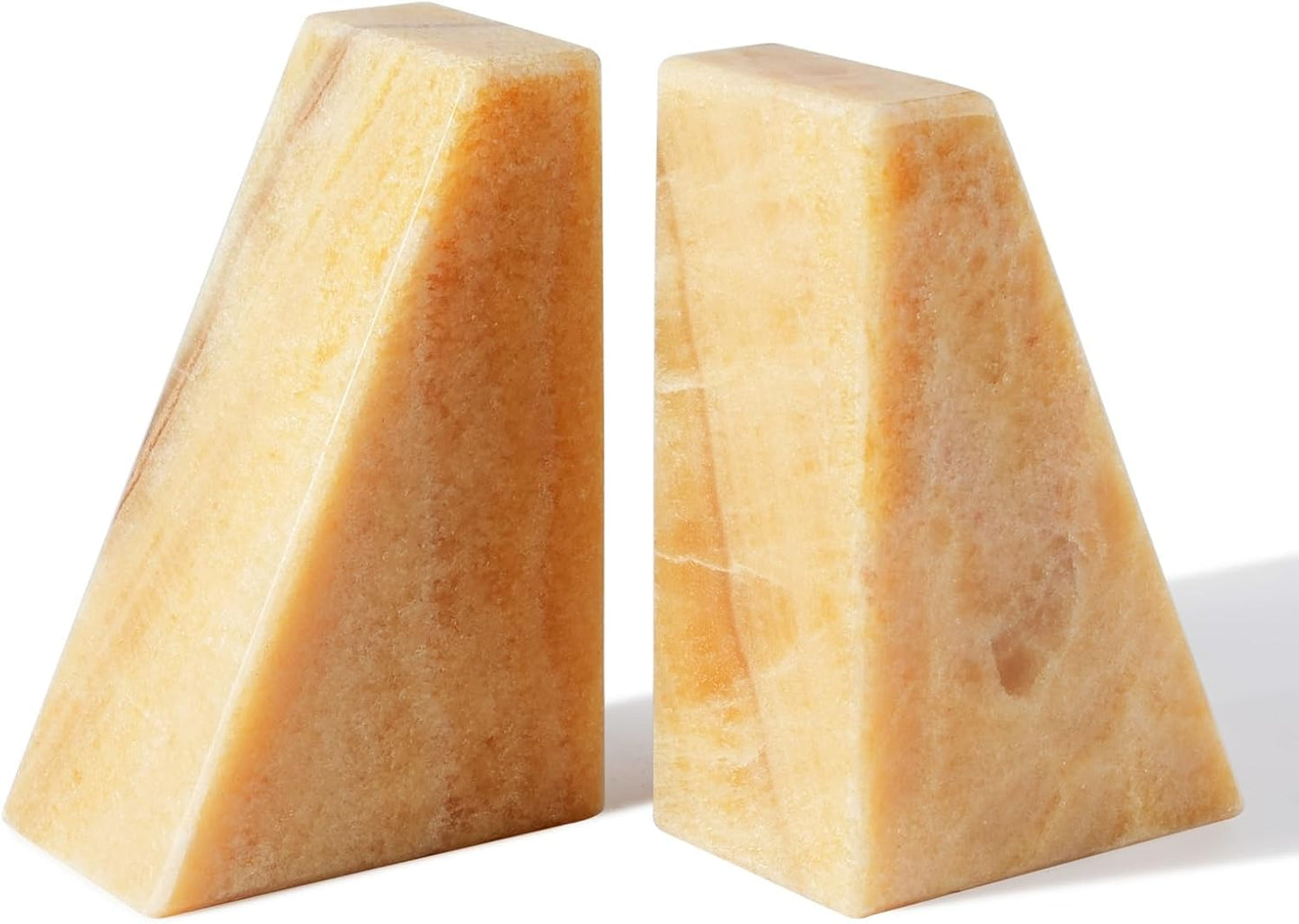Karibiber Travertine Bookends for Heavy Books, Marble Decorative Bookends for Shelves, Heavy-Duty Stone Book Ends for Hardback Book & Cookbooks, Unique Book Stopper & Holder, Travertino Italy