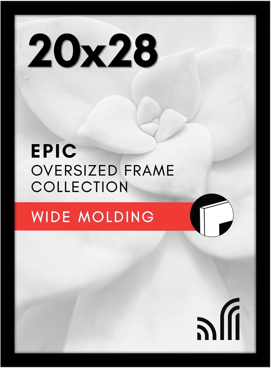 Americanflat 16x20 Picture Frame with Polished Plexiglass - Black Picture Frame - Wide Photo Frames Made of Engineered Wood for Vertical or Horizontal Wall Display - Epic Collection - Black - Colors A