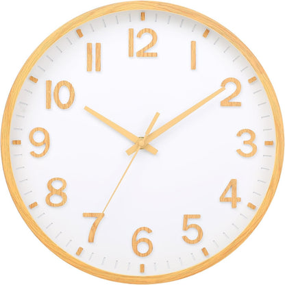 Wall Clocks Battery Operated 8 inch Modern Wall Clock,Silent Non Ticking Wall Clock for Living Room Bedroom Kitchen Office Classroom Decor (Green White)