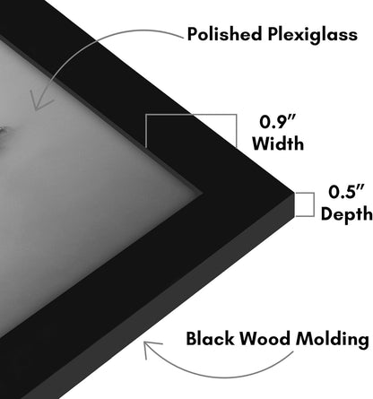 Americanflat 16x20 Picture Frame with Polished Plexiglass - Black Picture Frame - Wide Photo Frames Made of Engineered Wood for Vertical or Horizontal Wall Display - Epic Collection - Black - Colors C