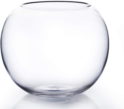 WGV Bowl Glass Vase, Diameter 6", Height 4.5", Open Width 4", (Multiple Sizes Choices) Clear Bubble Planter Terrarium Fish Bowl for Wedding Event Home Decor, 1 Piece (VBW0006A)