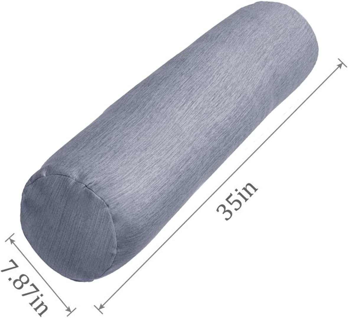 1 MIDDLE ONE Body Pillow for Adults, Bolster Pillow with Removable Velvet Cover, Long Round Cervical Roll Pillow, 47 x 7.87 Inches, Grey