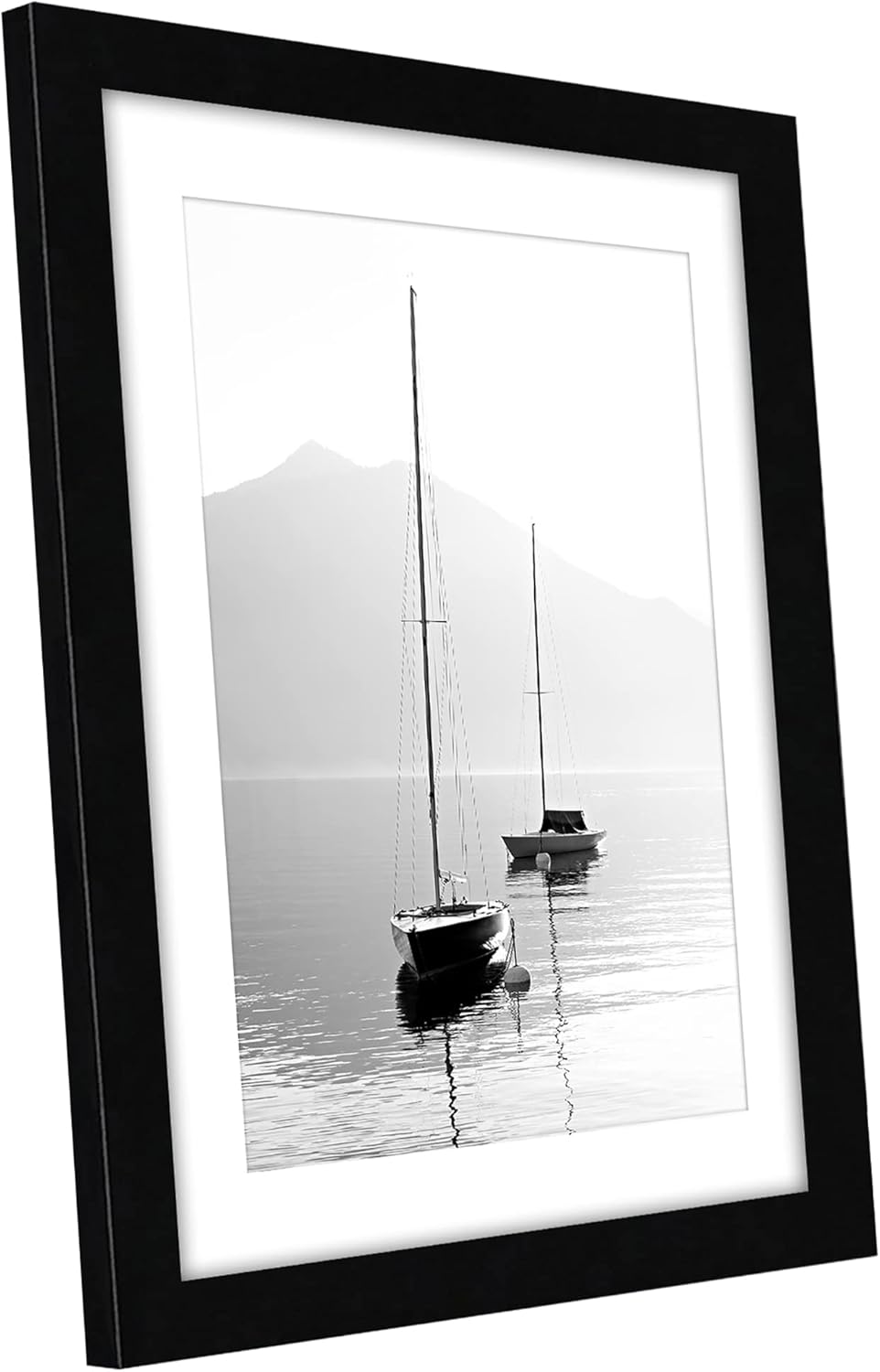 Americanflat 8x10 Picture Frame with Shatter-Resistant Glass - Use as 5x7 Frame with Mat or Display 8x10 Photo Without Mat - Signature Collection - Picture Frames for Tabletop and Wall Display - Black