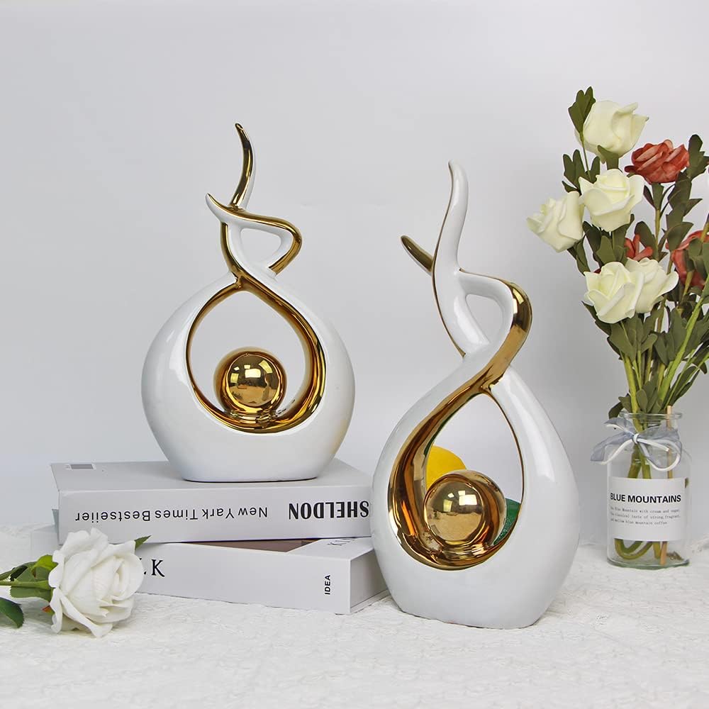 Norrclp Home Decor Modern Abstract Art Ceramic Statue Table Decorations for Dining Room Living Room Office Centerpiece