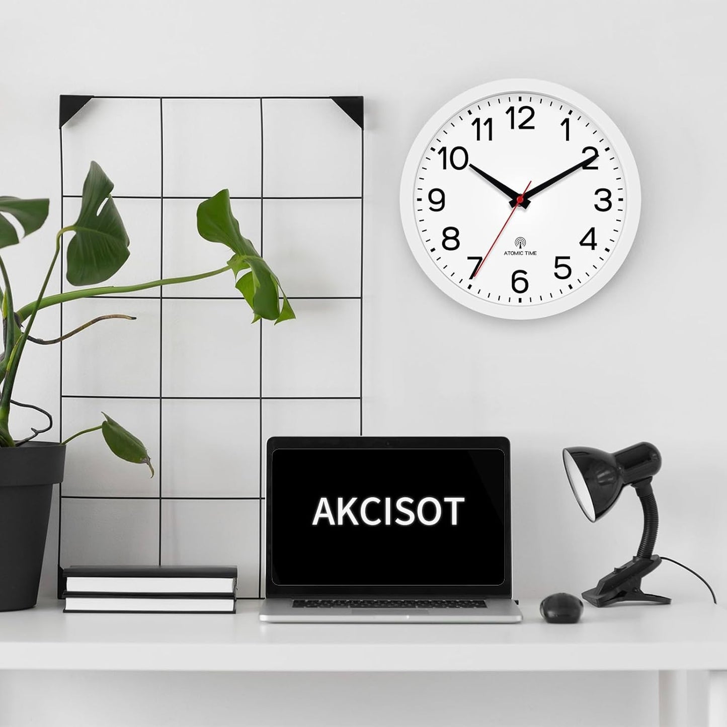 AKCISOT Wall Clock, Modern Small Wall Clocks Battery Operated 8 Inch, Silent Non-Ticking Analog Classic for Office, Home, Bathroom, Kitchen, Bedroom, School(Black)