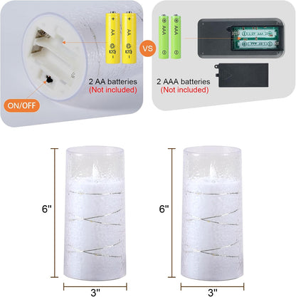 Homemory Flameless Candles with Embedded Star String Fairy Lights, Battery Operated Candles, LED Candle, Fake Candles with Remote Control and Timer for Halloween, Gray Acrylic, Set of 5(H4"5"6"8"8")