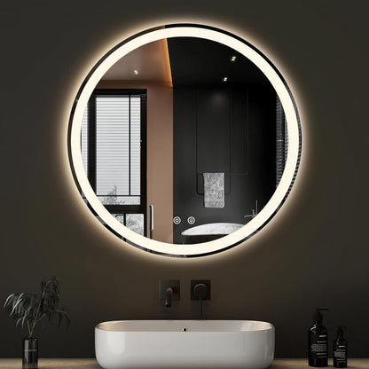 NEWBULIG Gold Round Wall Mirror 36 Inch, Bathroom Mirrors for Over Sink, Wall Decor for Bathroom, Entryway, Bedroom, Vanity