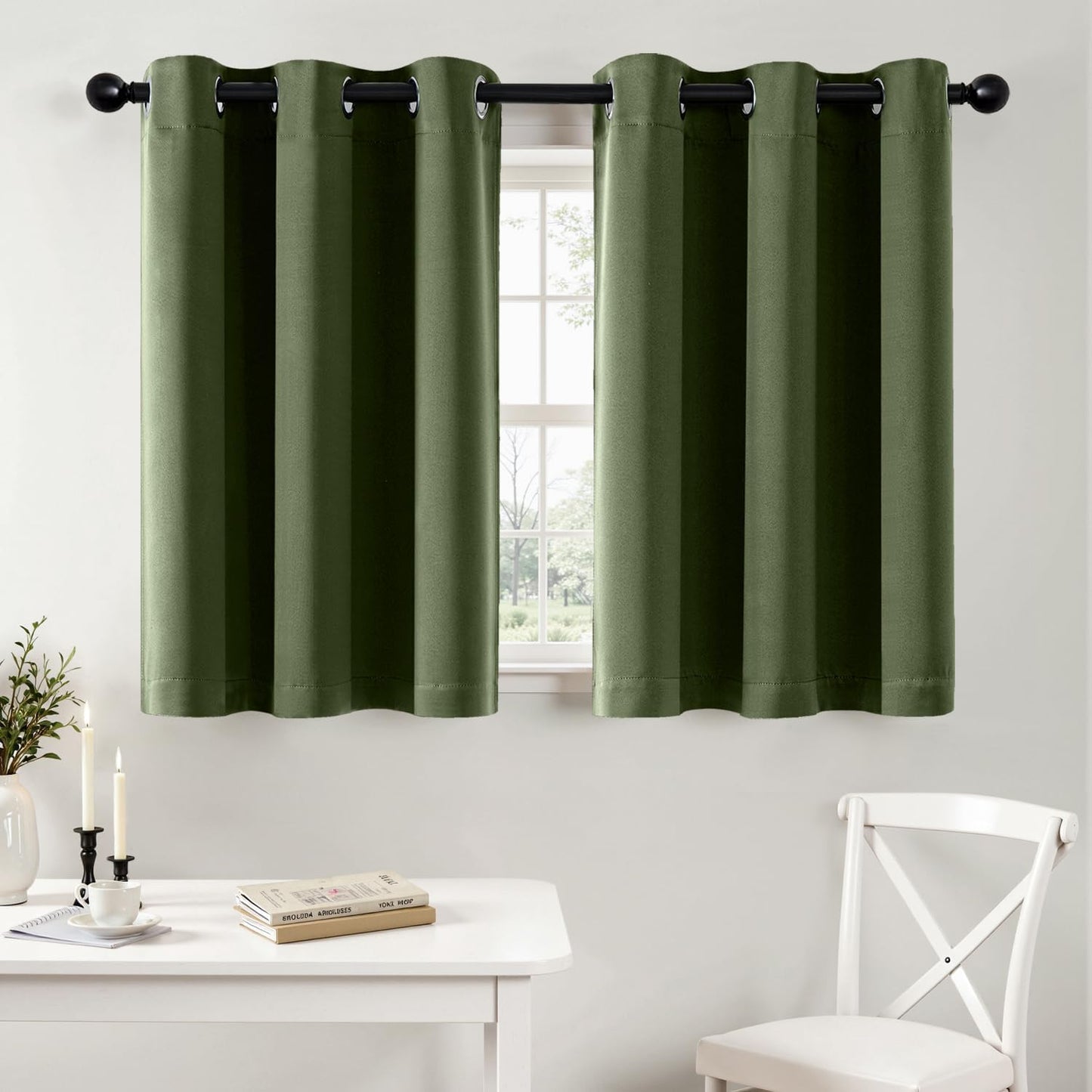 MIULEE Blackout Curtains for Bedroom Living Room 2 Panels, Thermal Insulated Room Darkening Drapes Grommet Noise Reducing Light Blocking Window Treatments 63 Inches Long 40x63 Inch Black - Colors B