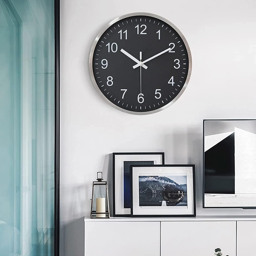 HZDHCLH Wall Clocks Battery Operated,12 inch Silent Non Ticking Modern Wall Clock for Living Room Bedroom Kitchen Office Classroom Decor (Olive Green and Gold)