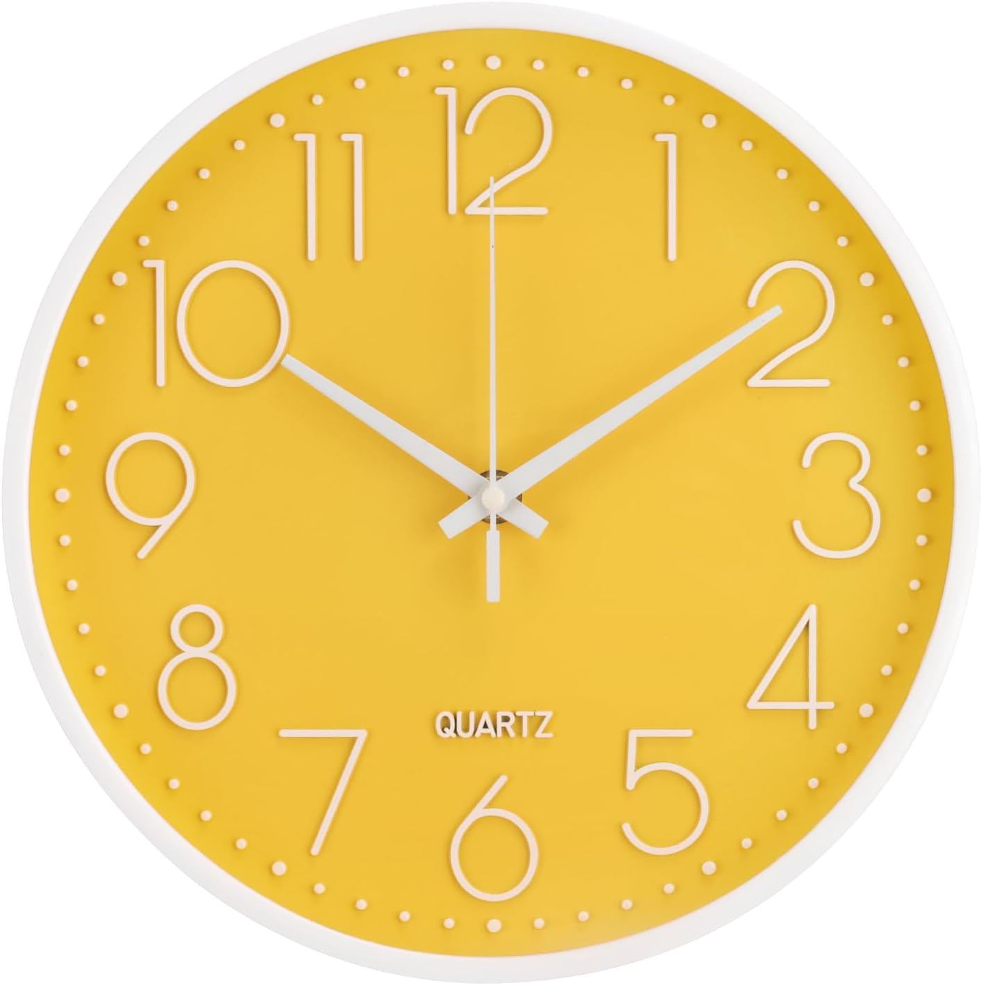Wall Clock 12 Inch Non-Ticking Silent Modern Simple Style Round Decor Clock Gold Stereoscopic Dial Quartz Wall Clocks for Home/Office/School/Living Room/Bedroom/Kitchen