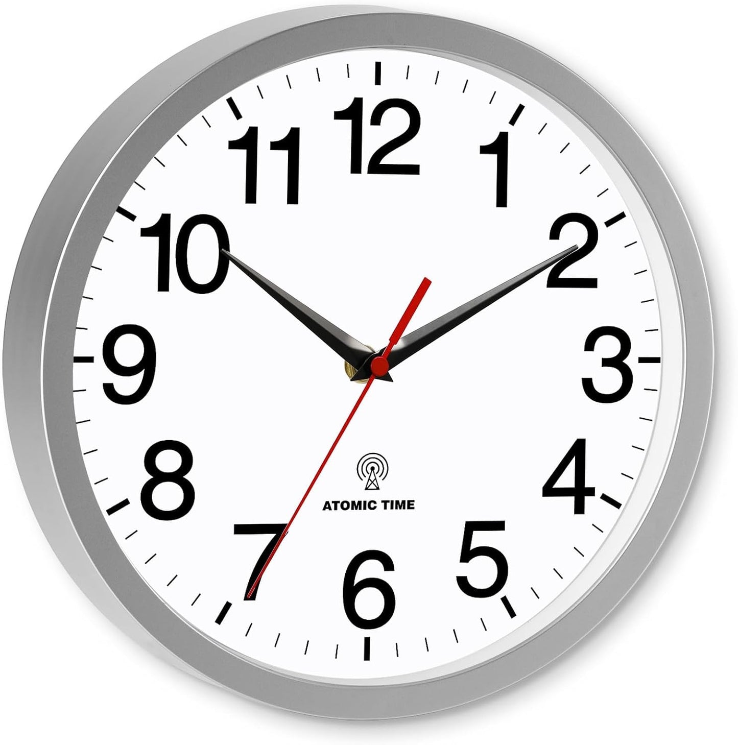 Rohioue Wall Clock Modern 8 Inch Battery Operated Silent Non Ticking Small Analog Clock for Living Room Office Home Bedroom Kitchen Bathroom(Black)