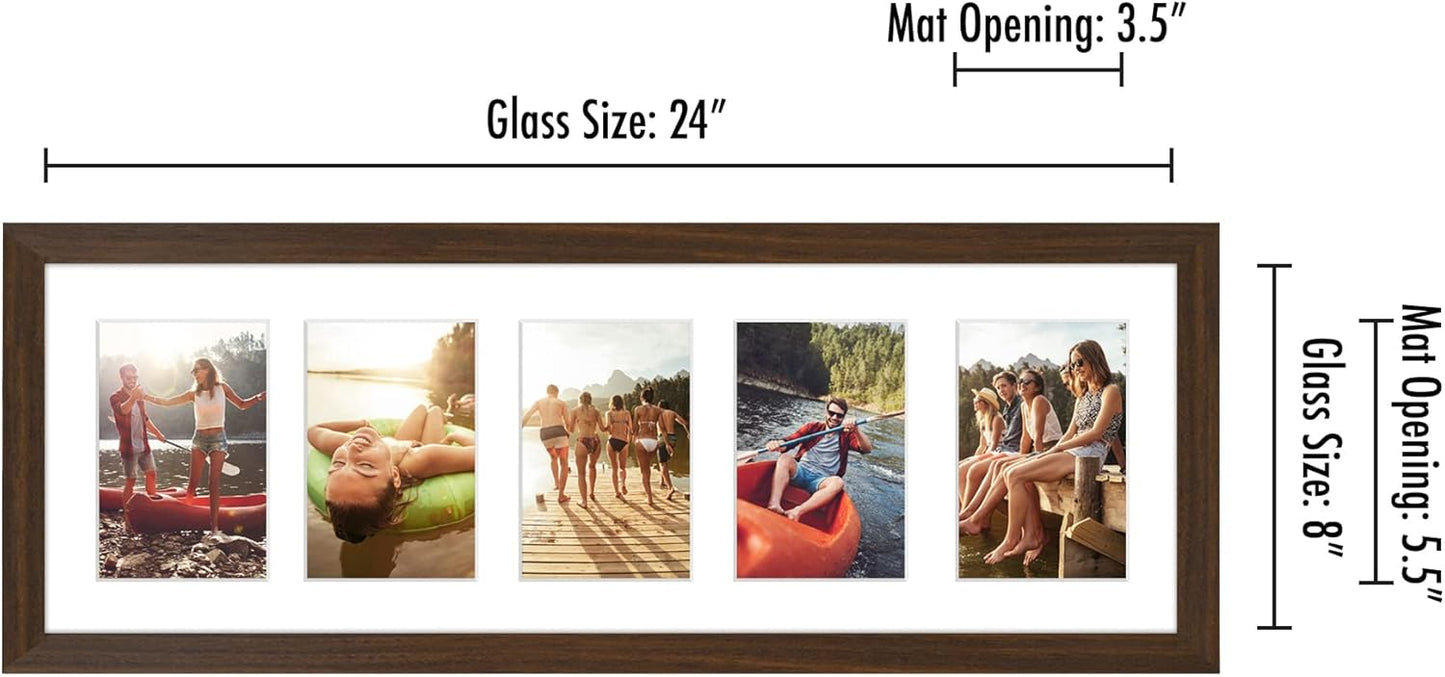 Americanflat 4x6 Collage Picture Frame with Shatter-Resistant Glass - Fits Five 4x6 Photos or Use as One 11x14 Picture Frame - Signature Collection - Collage Frames for Wall Display - Black
