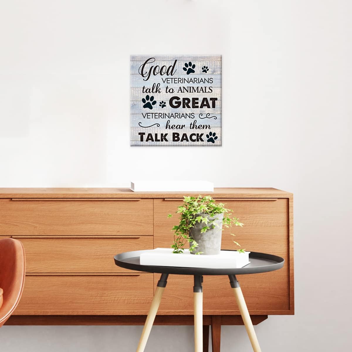 Inspirational Farmhouse Canvas Print Wall Art Decor One Small Positive Thought in the Morning Can Change Your Whole Day Sign Painting Plaque Rustic Home Decoration (8 X 8 Inches, Framed)