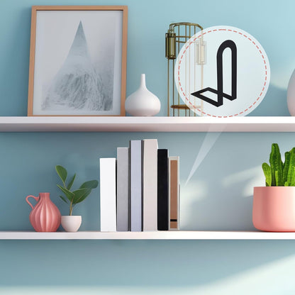 Chunful 12 Pcs Modern Metal Book Ends for Shelves Decorative Small Bookends Book Shelf Organizer Minimalist Design Stopper to Hold Books for Home Office (Gold,5.5 * 3.75 * 2.25inch)