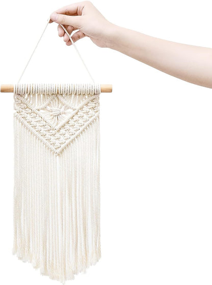 Mkono Small Macrame Wall Hanging 3 Pack Boho Art Woven Wall Decor Home Chic Decoration for Bedroom Living Room Apartment Gallery, Christmas Gift, 8" W x 14" L