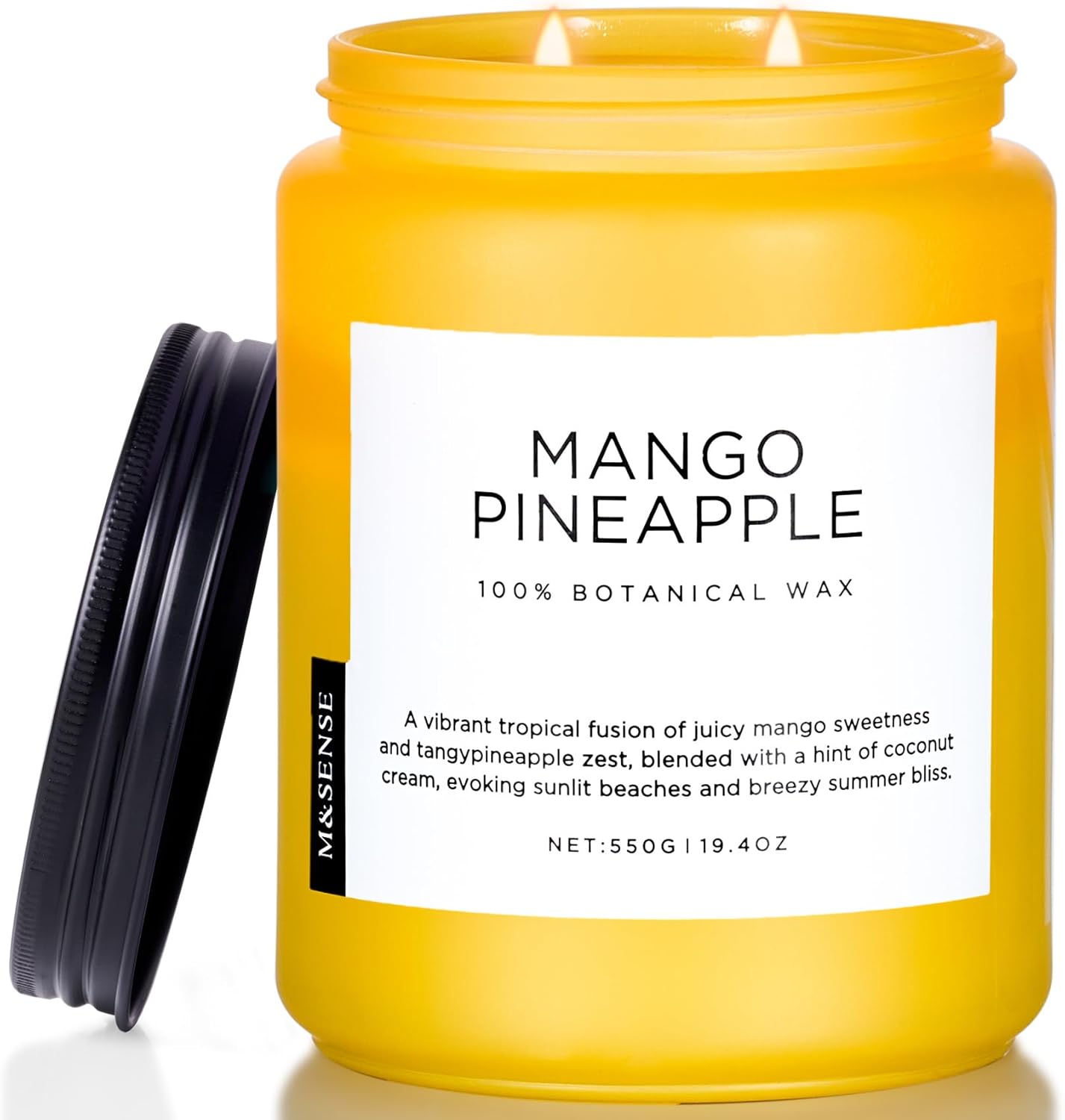 M&SENSE Eucalyptus & Mint Scented Jar Candle, Large 19.4oz Natural Soy Wax, 110-Hour Long Lasting Non-Toxic Clean Burning, Fresh Smelling Home Aromatherapy for Spa Stress Relief, Gifts for Men Women
