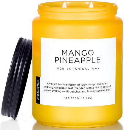 M&SENSE Eucalyptus & Mint Scented Jar Candle, Large 19.4oz Natural Soy Wax, 110-Hour Long Lasting Non-Toxic Clean Burning, Fresh Smelling Home Aromatherapy for Spa Stress Relief, Gifts for Men Women