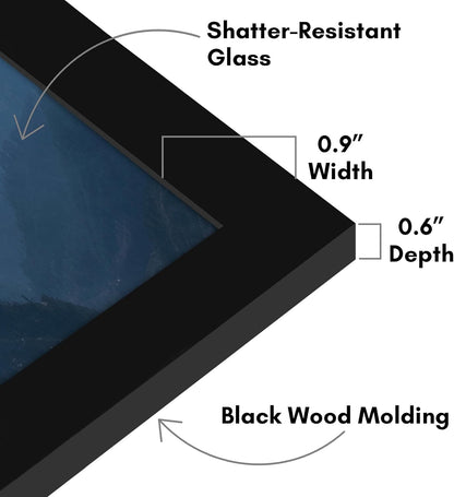 Americanflat 12x18 Poster Frame with Shatter-Resistant Glass - Signature Collection - Gallery-Style Frames Made of Engineered Wood - Photo Frame for Wall Display - Black - Colors C