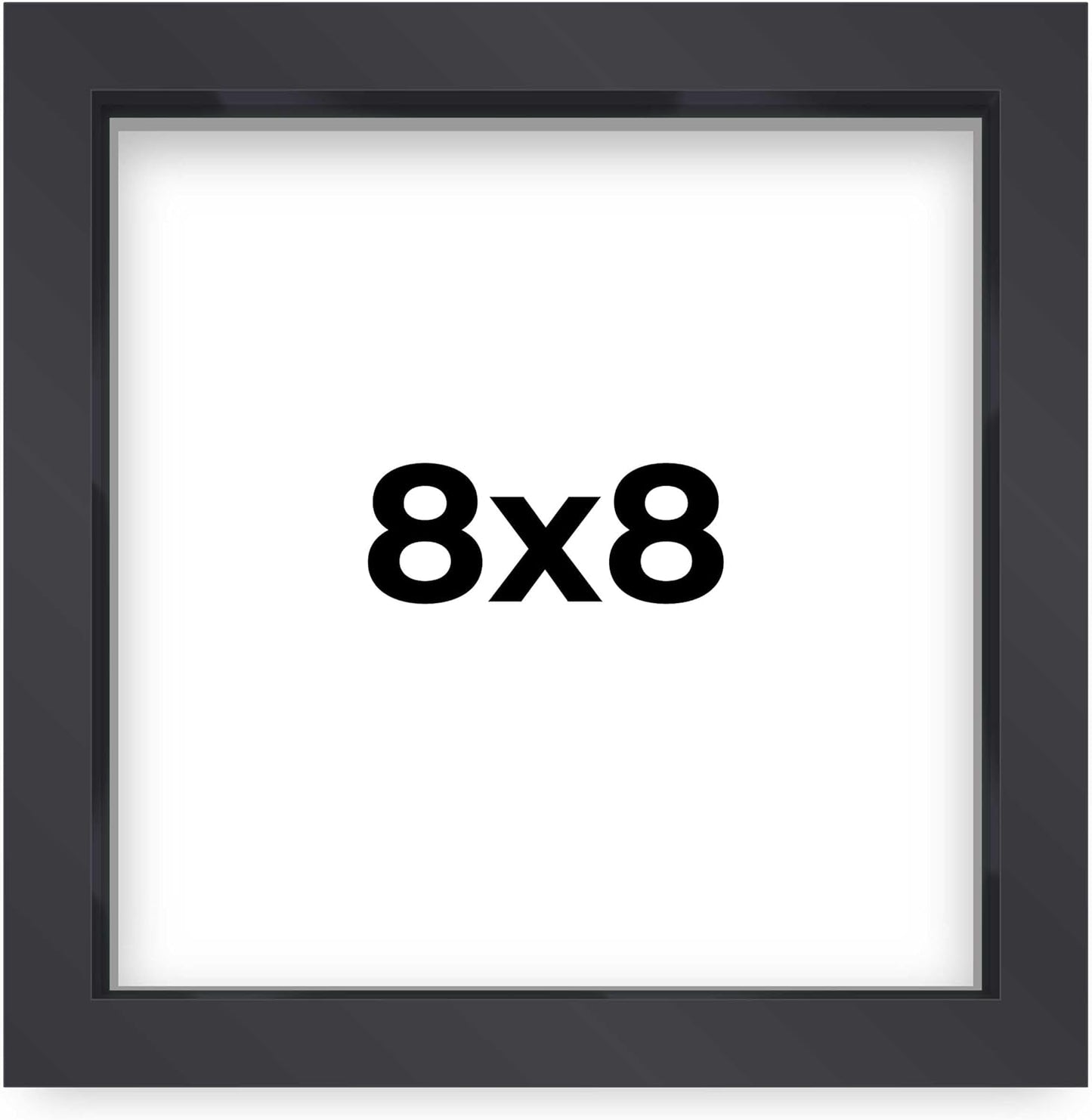 14x14 Shadow Box Black | 3/4" Depth of Usable Space | Solid Wood Pine | Includes UV Resistant Acrylic Plexiglass, Acid-Free Backing & Hanging Hardware | Made to Order in USA - Colors E