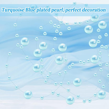 Tondiamo 24 Pcs Artificial Pearl String for Floating Candle Faux Pearls Beads String Garland Centerpiece Decoration for Vases Filler Wedding Spring Holiday Party Decor(Gold)