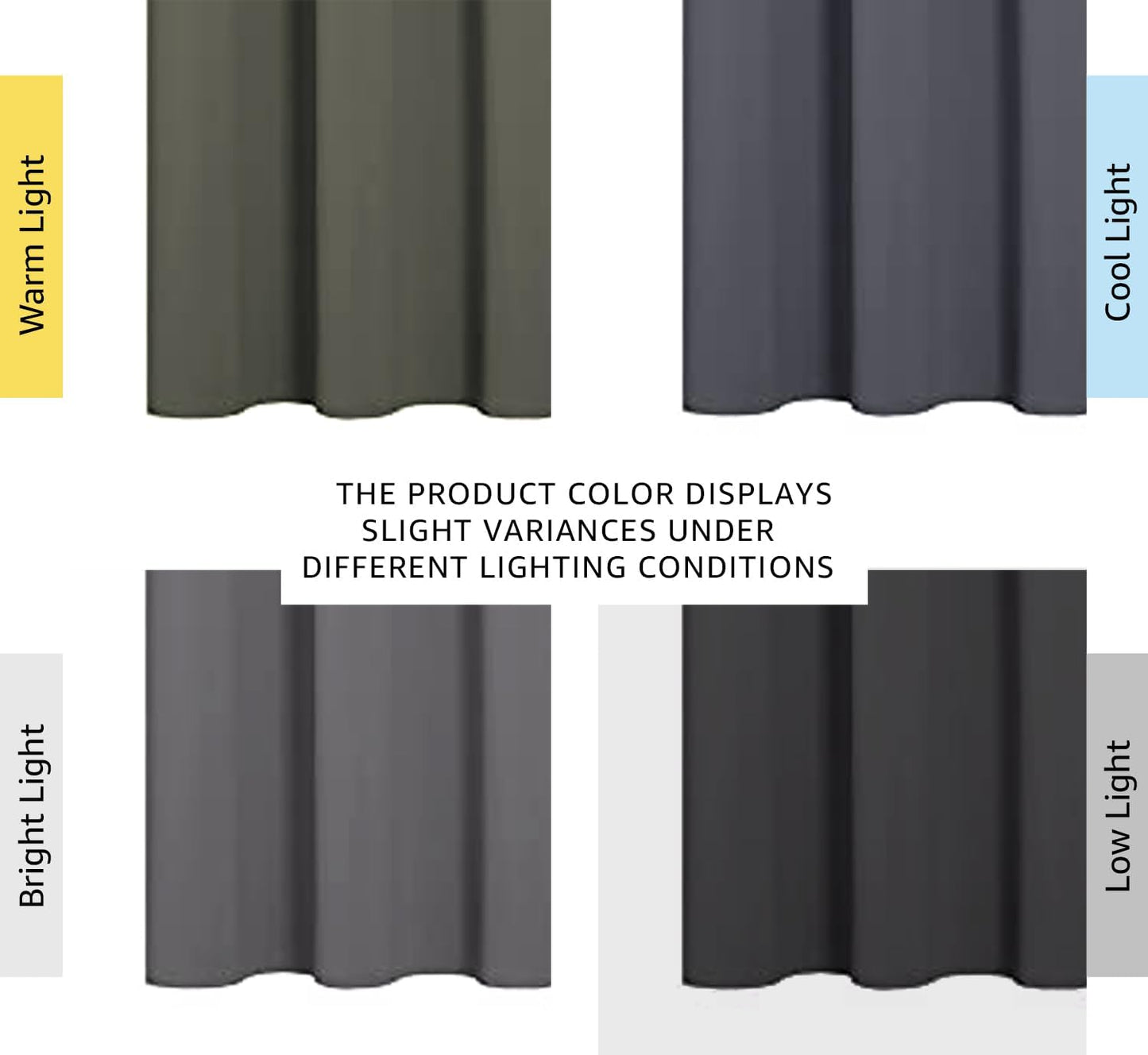 NICETOWN Halloween Pitch Black Solid Thermal Insulated Grommet Blackout Curtains/Drapes for Bedroom Window (2 Panels, 42 inches Wide by 63 inches Long, Black) - Colors E
