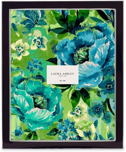 Laura Ashley 5x7 Navy Enamel Picture Frame, Gold Metal Edge with Easel, for Countertop, Counterspace, Tabletop Display, Bookshelf, Desk, Wall Décor, Photo Gallery (5x7, Navy W/Gold)