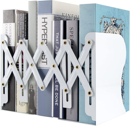 Aobopar Adjustable Book Ends, Metal Bookends for Heavy Books, Desk Book Holder for Shelves, Book Organizer for Desk, Suitable for Office, Home and School Use (Black)